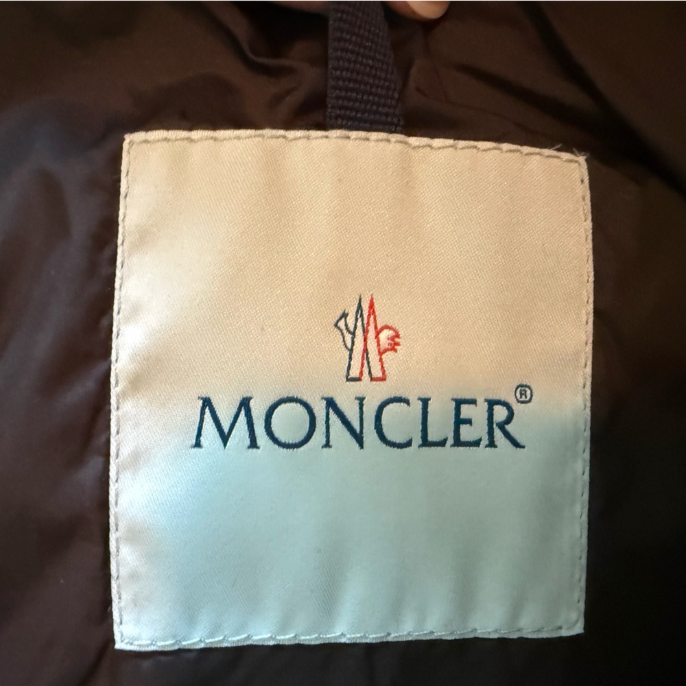 Moncler Brown Down Puffer Jacket with White Label - Picture 4 of 10